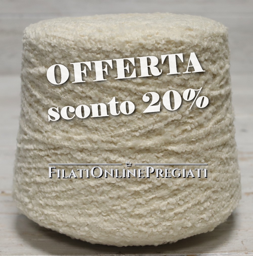 WVSE500 Filato bouclè in lana merino e seta color bianco naturale  morbidissimo OFFERTA -20%!!! – FILATI ON LINE PREGIATI- VENDITA FILATI  ITALIANI PREGIATI IN STOCK